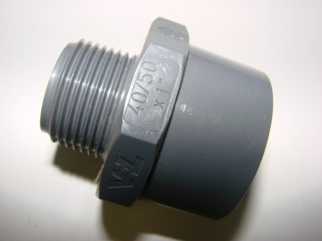 PVC puntstuk 40/50 x 1"  L3.15.095